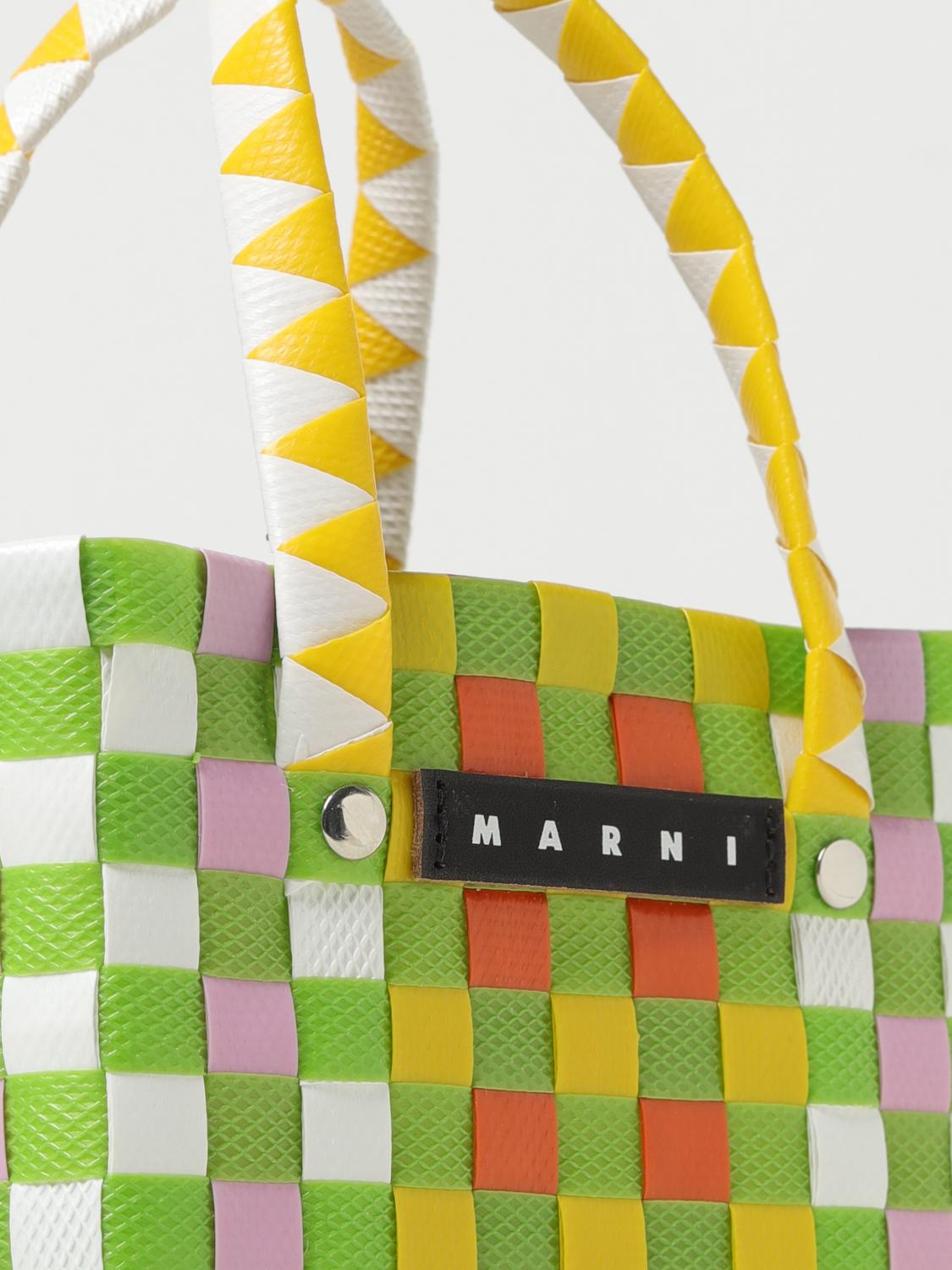 MARNI CLUTCH: Marni bag in woven polypropylene, Yellow - Img 3