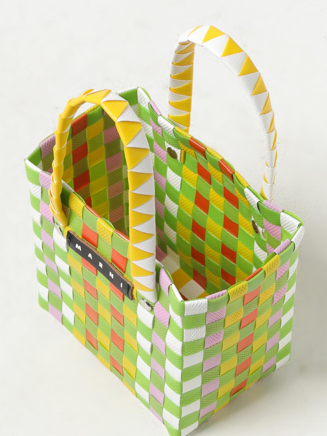 MARNI CLUTCH: Marni bag in woven polypropylene, Yellow - Img 4