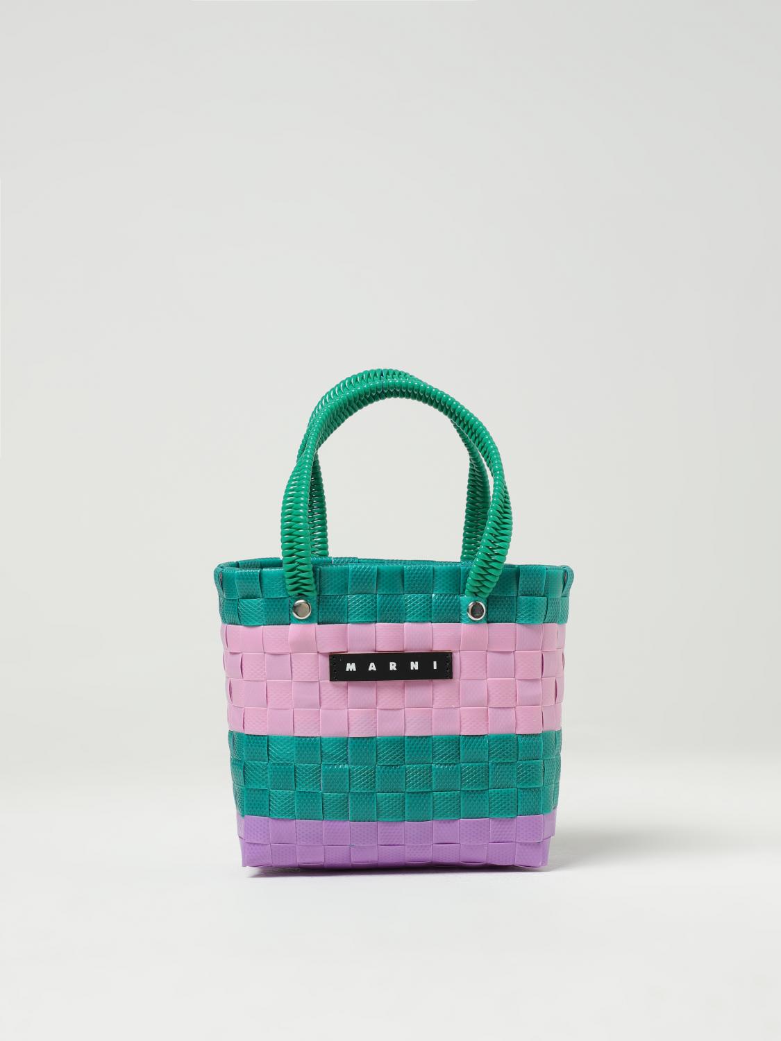MARNI BAG: Marni bag in woven polypropylene, Pink - Img 1