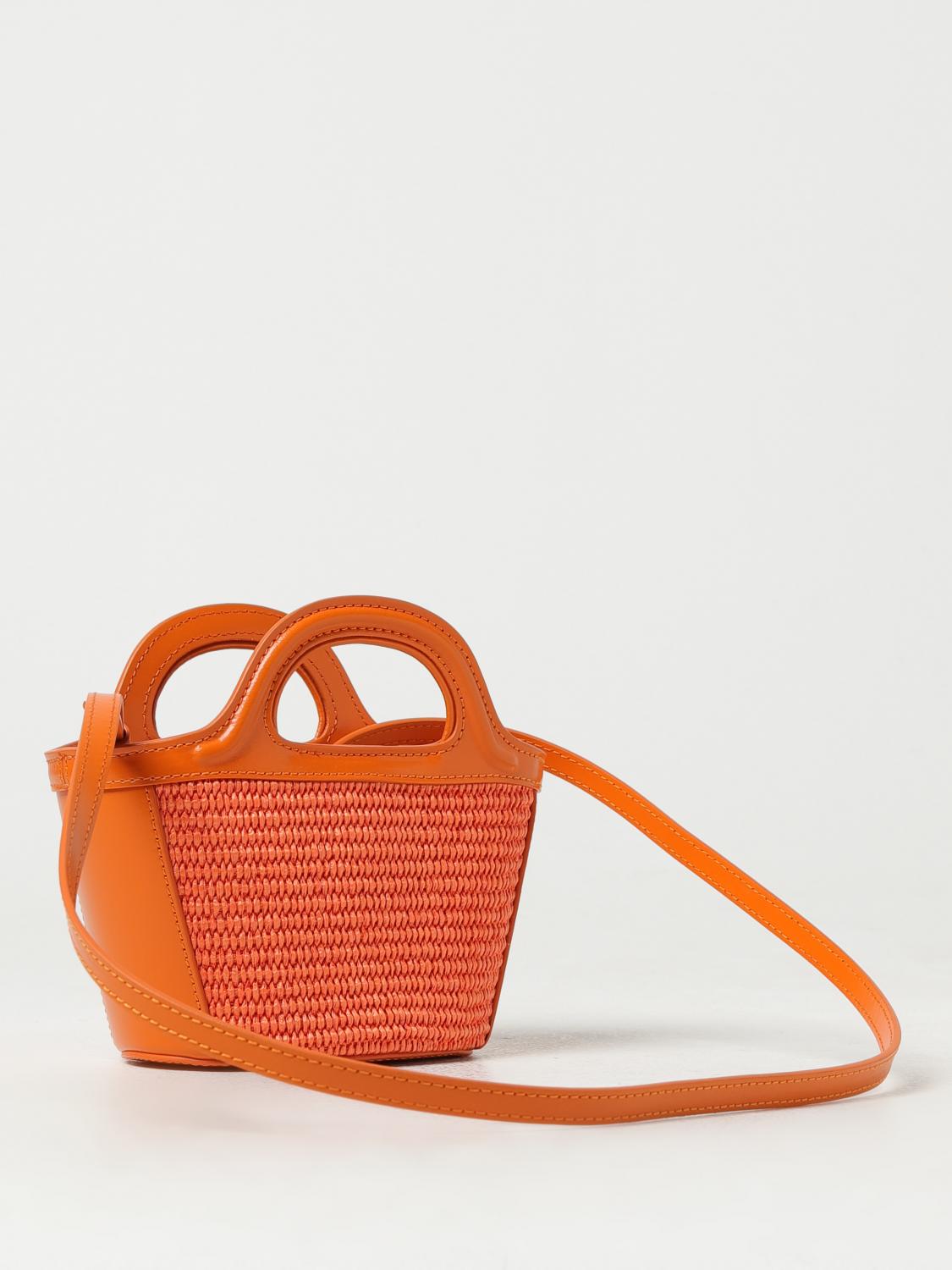MARNI BORSA: Borsa Tropicalia Marni in pelle e rafia intrecciata, Arancione - Img 2