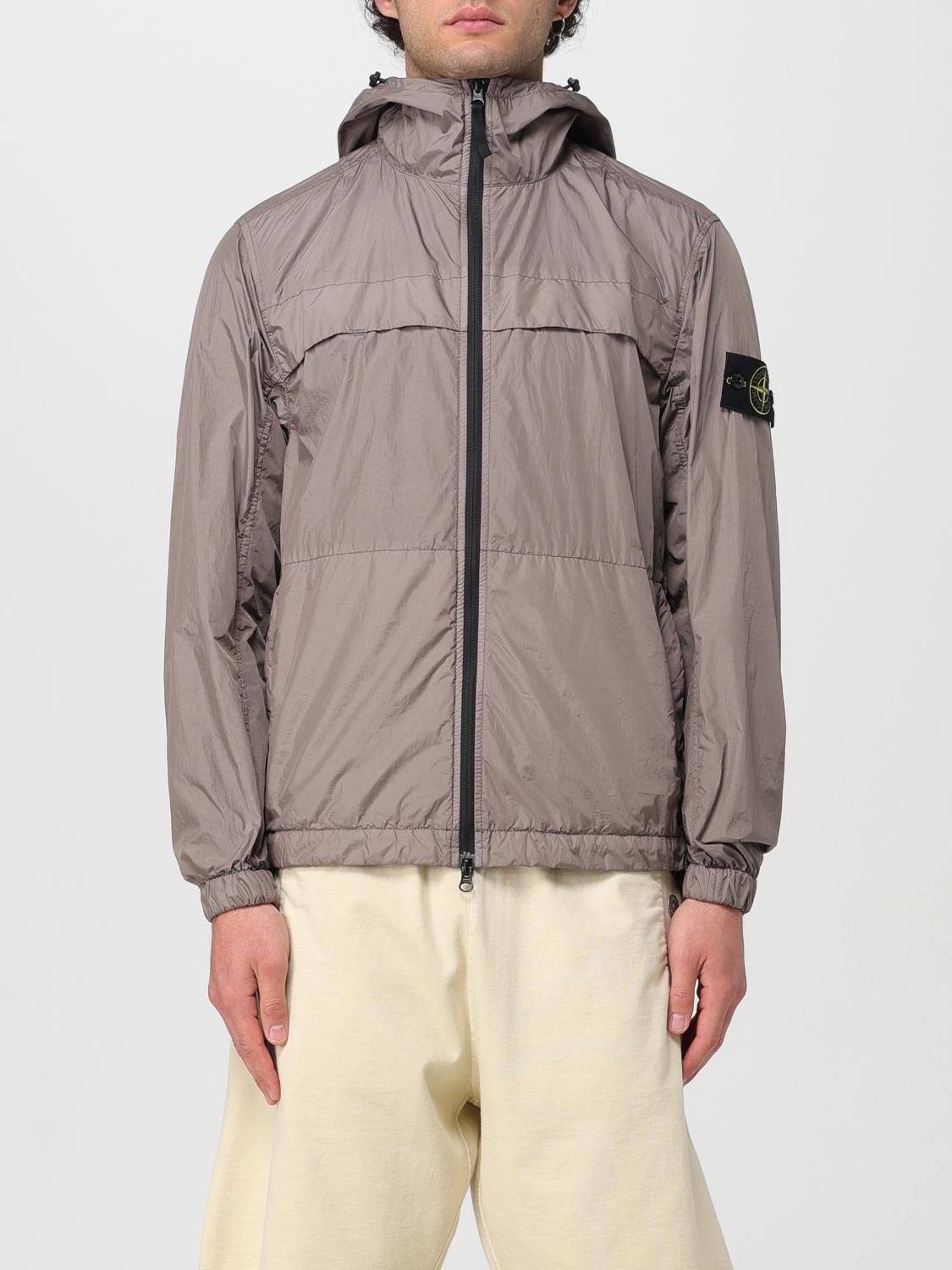 Grey Men Stone Island Coat STONE ISLAND: Jacket Men Dove Grey