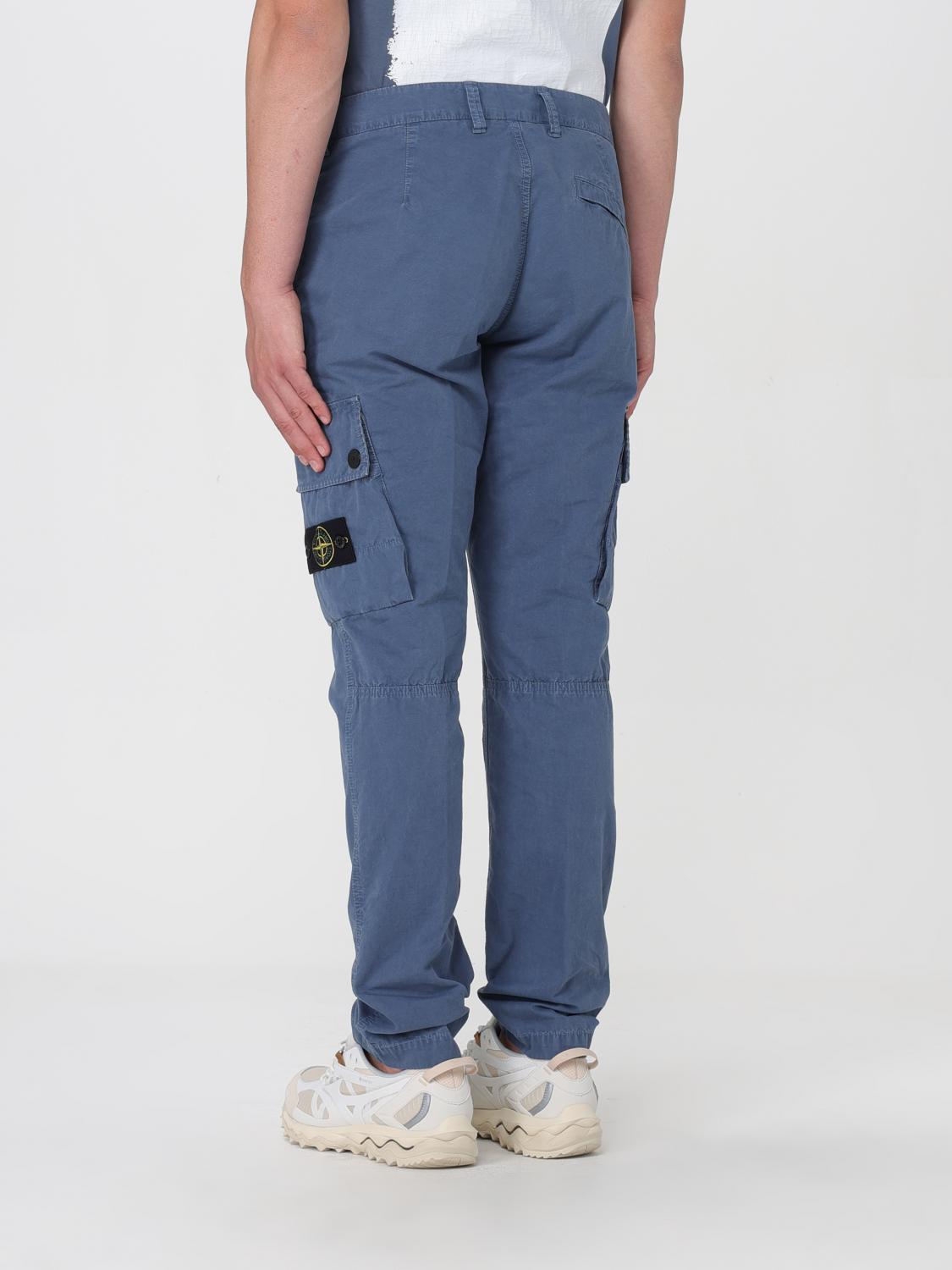 STONE ISLAND 팬츠: 팬츠 남성 Stone Island, 블루 - Img 3