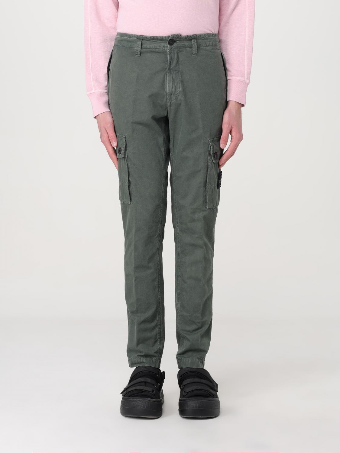STONE ISLAND 팬츠: 팬츠 남성 Stone Island, 그린 - Img 1