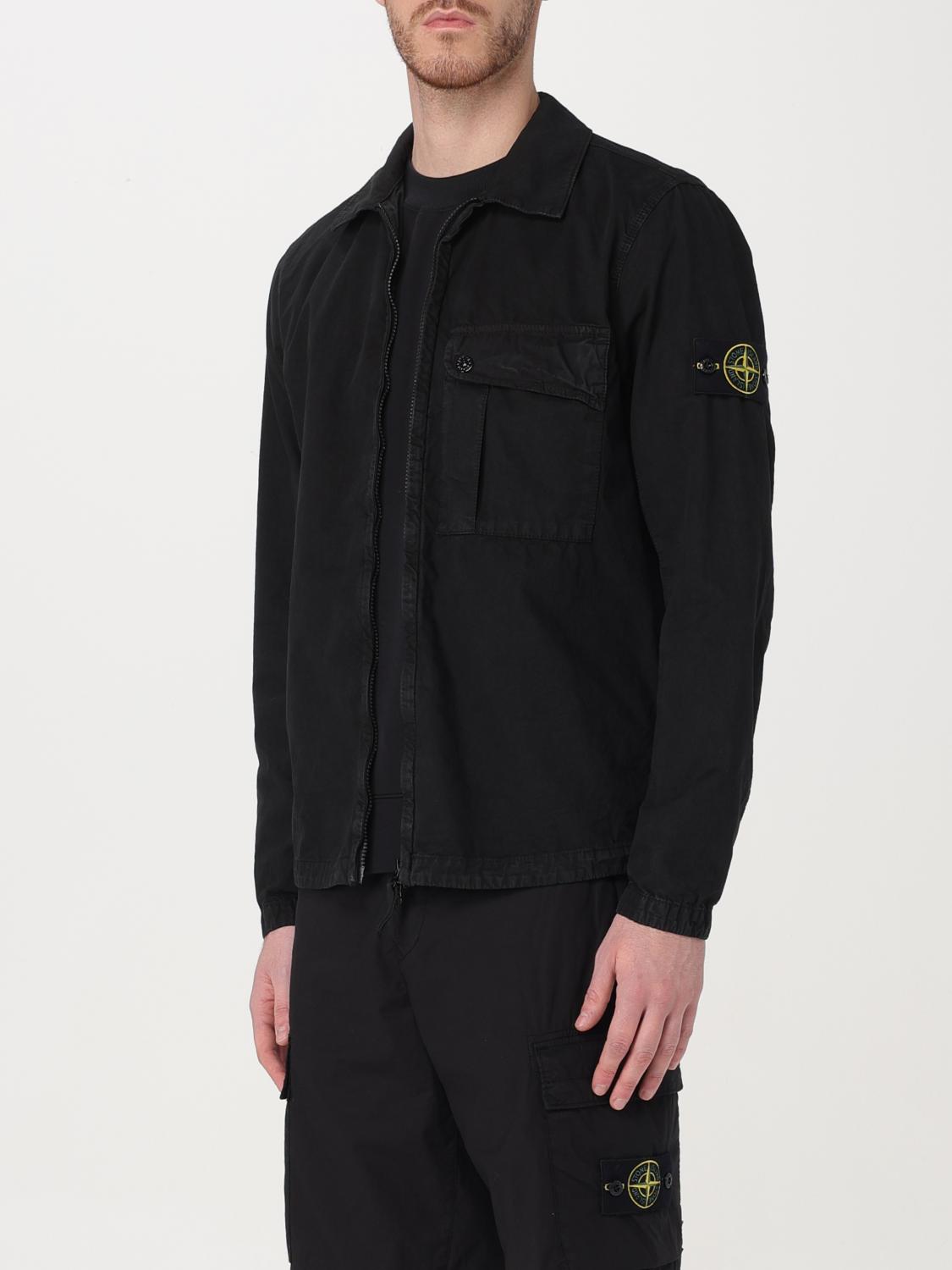 STONE ISLAND 재킷: 셔츠 남성 Stone Island, 블랙 - Img 4