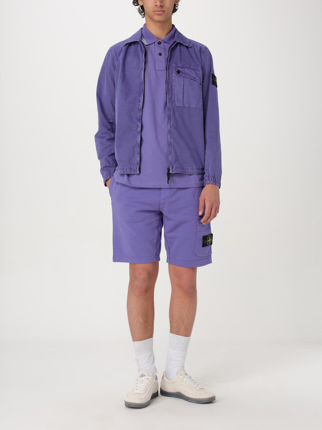 STONE ISLAND GIACCA: Camicia 119WN Old Treatment Stone Island in cotone , Viola - Img 2
