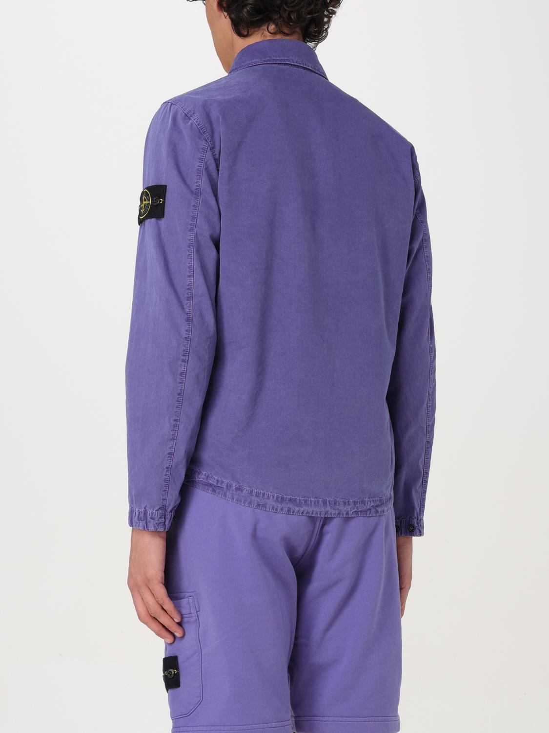 STONE ISLAND GIACCA: Camicia 119WN Old Treatment Stone Island in cotone , Viola - Img 3