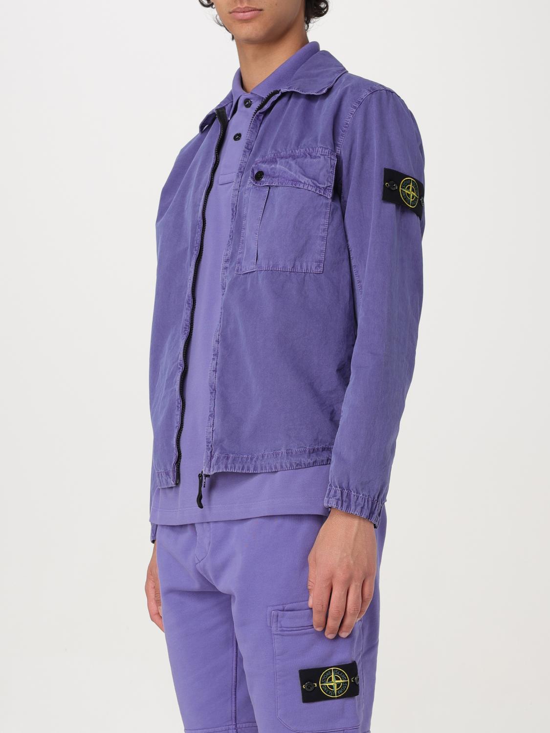 STONE ISLAND GIACCA: Camicia 119WN Old Treatment Stone Island in cotone , Viola - Img 4