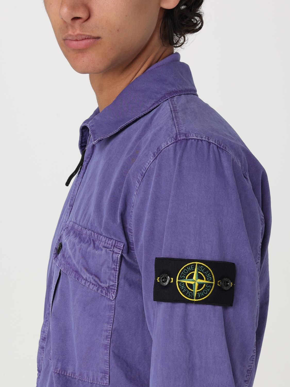 STONE ISLAND GIACCA: Camicia 119WN Old Treatment Stone Island in cotone , Viola - Img 5