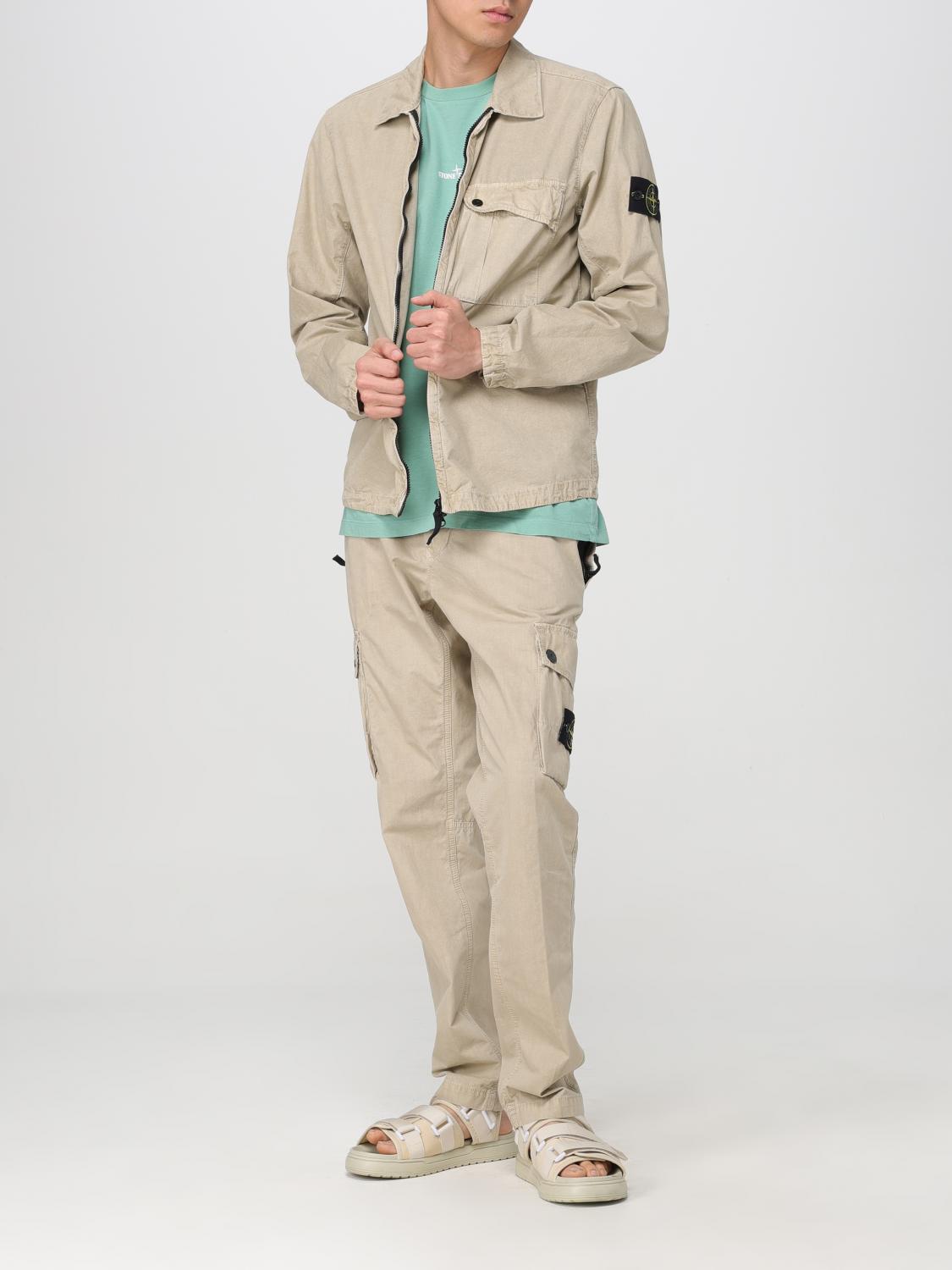 STONE ISLAND GIACCA: Camicia 119WN Old Treatment Stone Island in cotone , Sabbia - Img 2