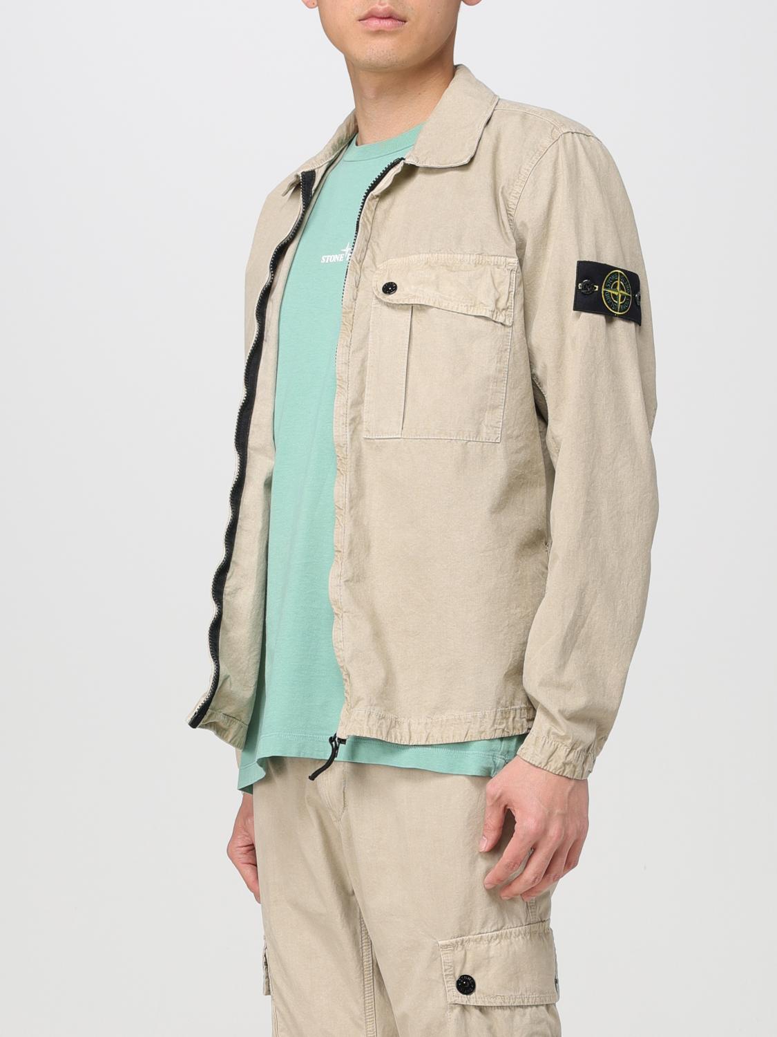 STONE ISLAND GIACCA: Camicia 119WN Old Treatment Stone Island in cotone , Sabbia - Img 4