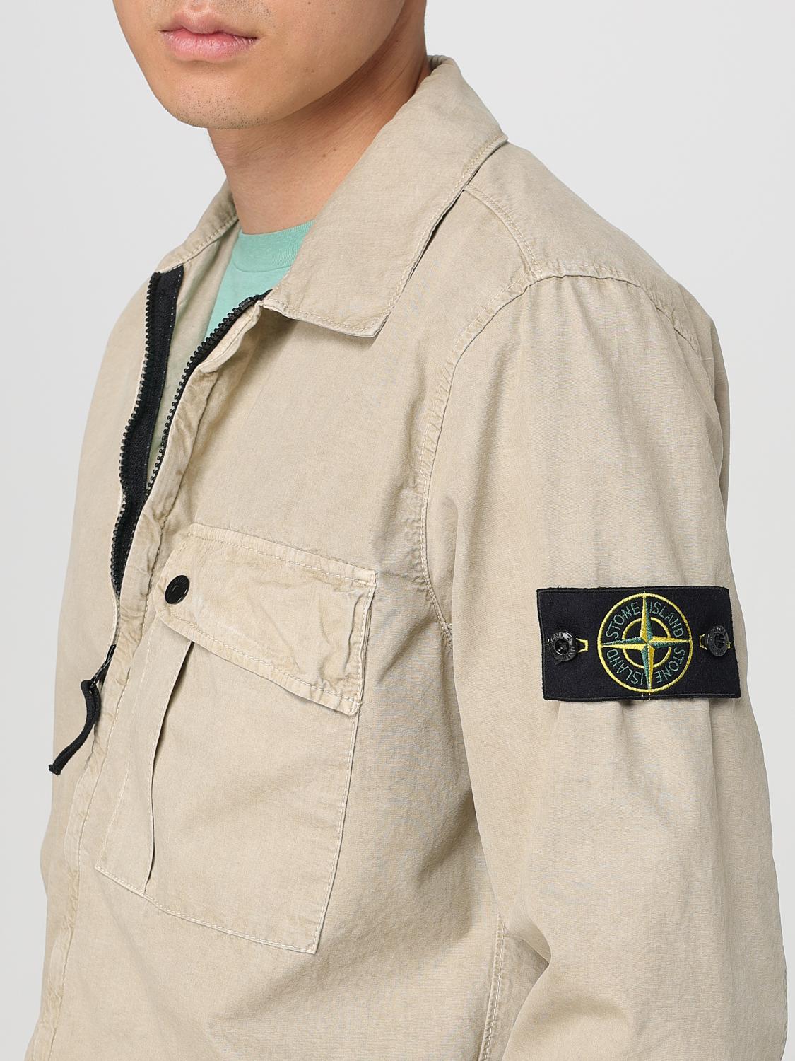STONE ISLAND GIACCA: Camicia 119WN Old Treatment Stone Island in cotone , Sabbia - Img 5