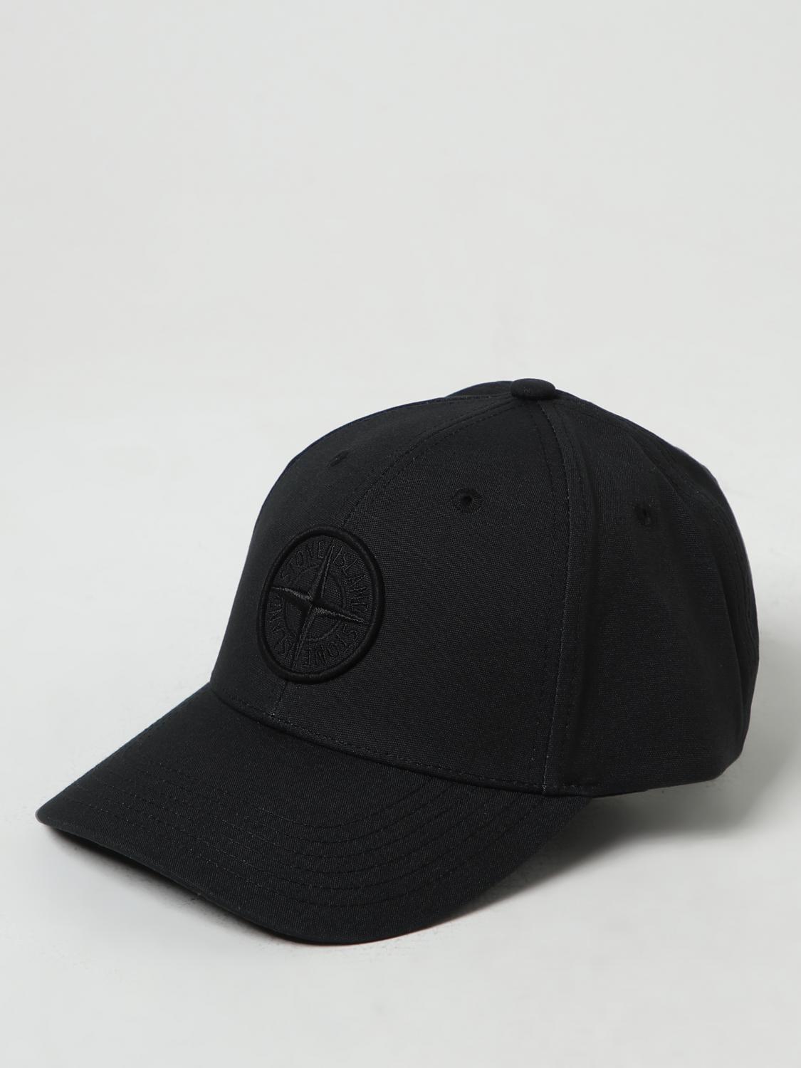 STONE ISLAND CAPPELLO: Cappello Stone Island in cotone con patch, Nero - Img 1