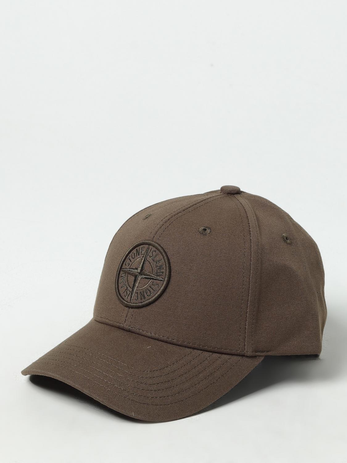 STONE ISLAND CAPPELLO: Cappello Stone Island in cotone con patch, Marrone - Img 1