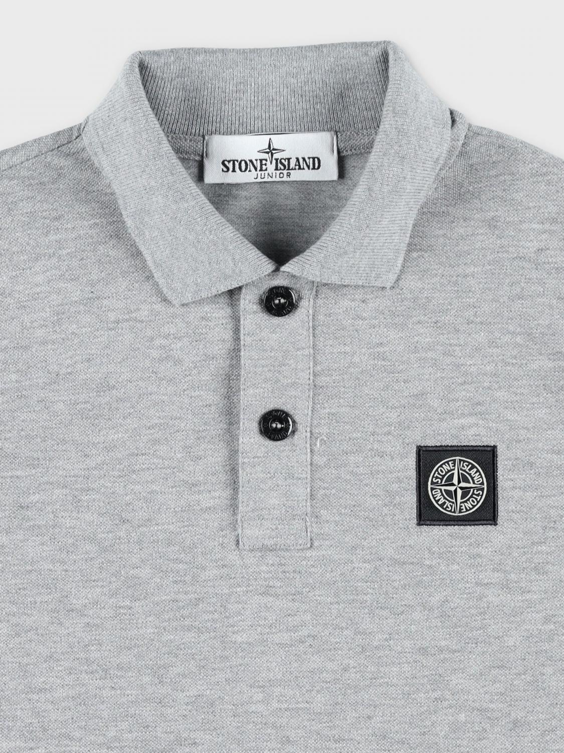 STONE ISLAND JUNIOR POLO SHIRT: Polo shirt kids Stone Island Junior, Grey - Img 3