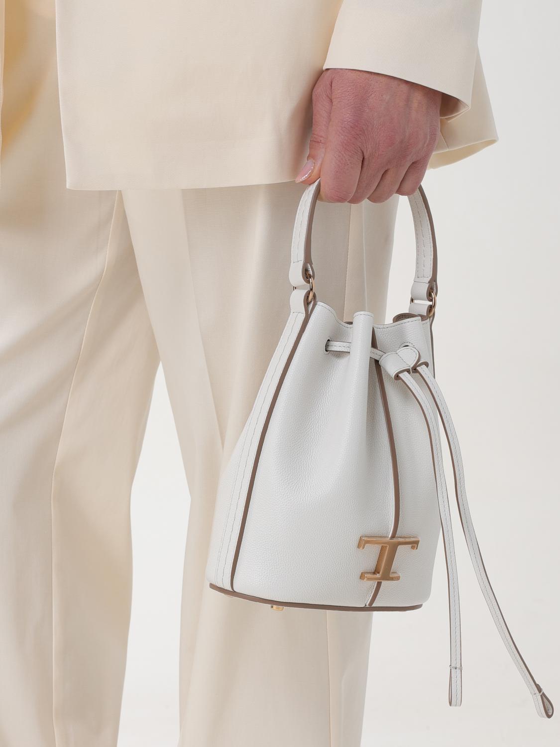 TOD'S BORSA MINI: Borsa T Timeless Tod's in pelle , Bianco - Img 2