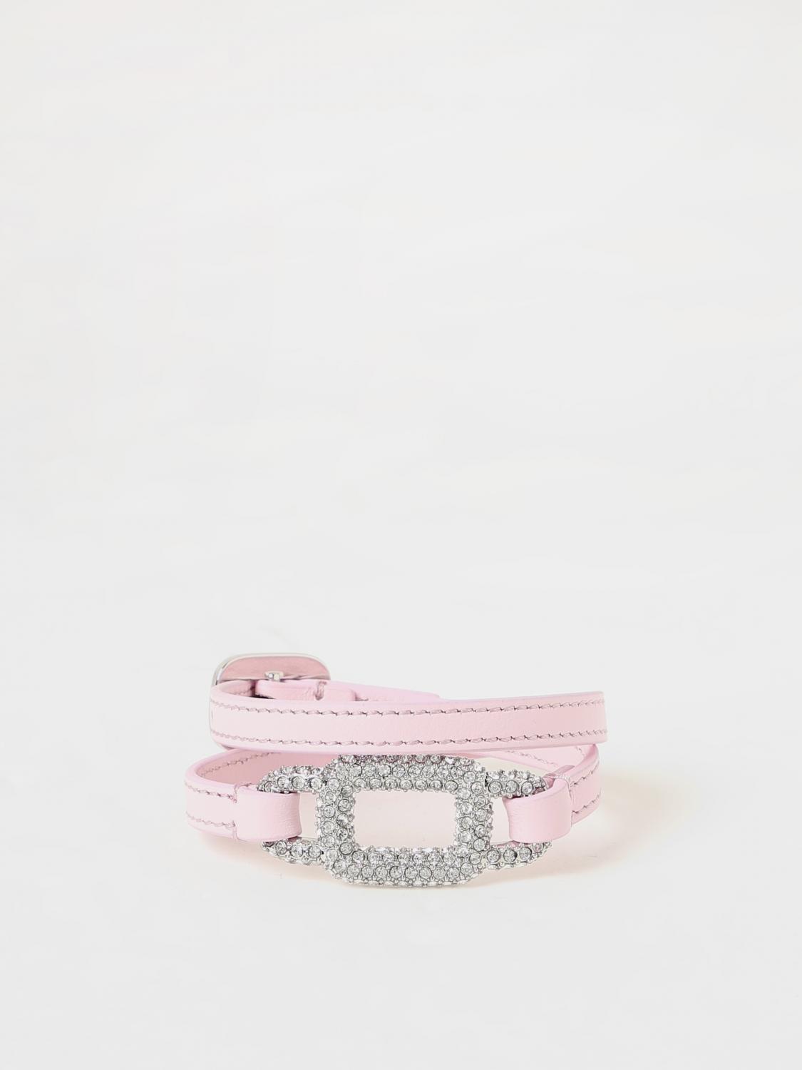 ROGER VIVIER GIOIELLO: Bracciale Viv 'Croc Strass Roger Vivier in pelle ed ottone , Rosa - Img 1