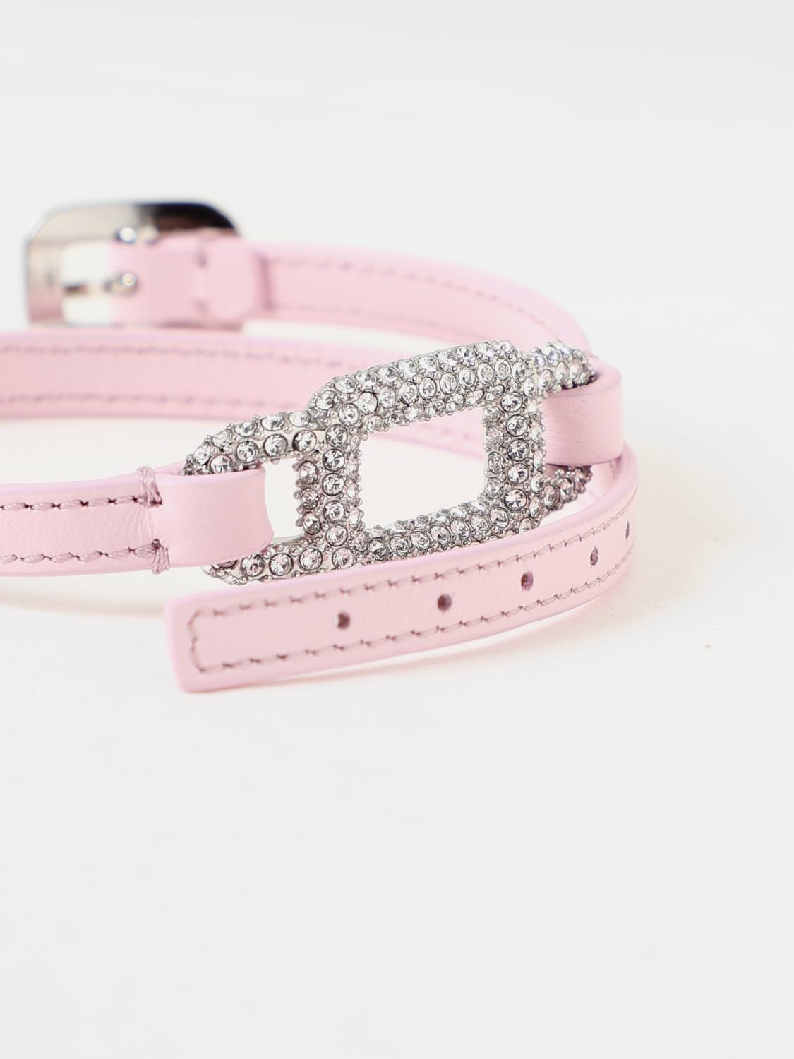 ROGER VIVIER GIOIELLO: Bracciale Viv 'Croc Strass Roger Vivier in pelle ed ottone , Rosa - Img 2