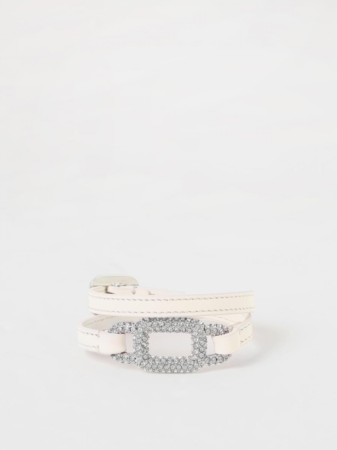 ROGER VIVIER GIOIELLO: Bracciale Viv 'Croc Strass Roger Vivier in pelle ed ottone , Panna - Img 1