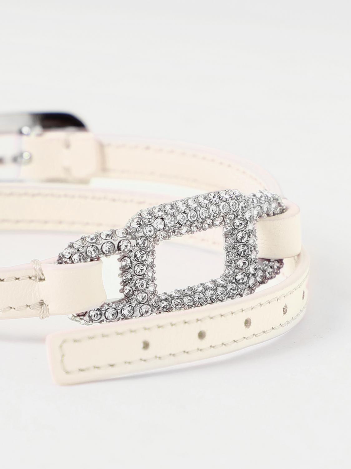 ROGER VIVIER GIOIELLO: Bracciale Viv 'Croc Strass Roger Vivier in pelle ed ottone , Panna - Img 2