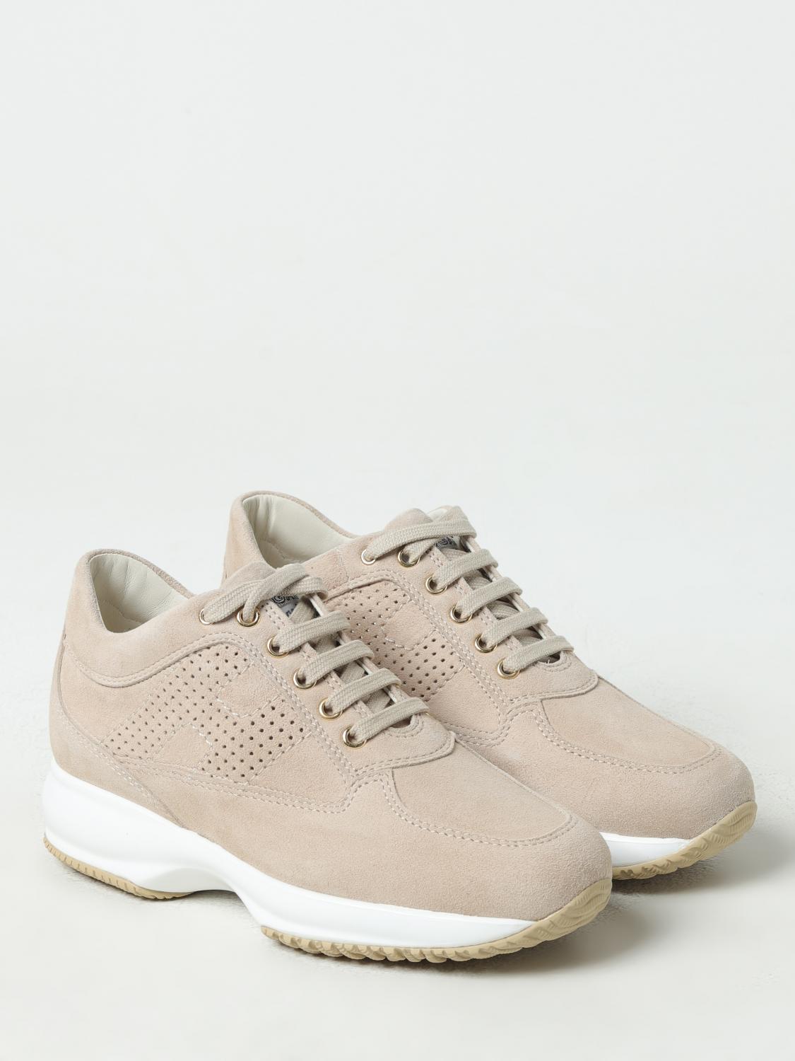 HOGAN SNEAKERS: Sneakers Interactive Hogan in camoscio, Beige - Img 2