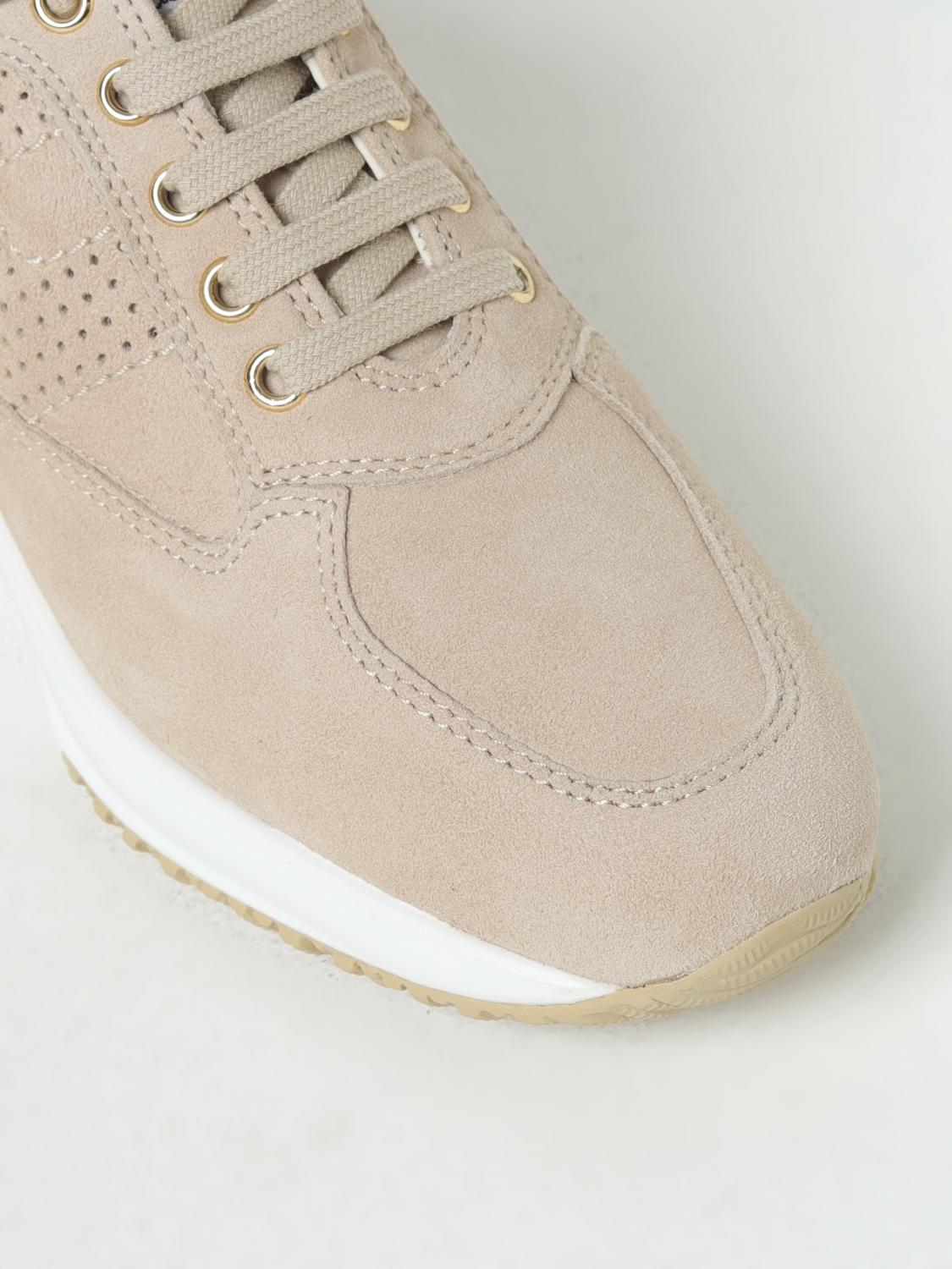 HOGAN SNEAKERS: Sneakers Interactive Hogan in camoscio, Beige - Img 4