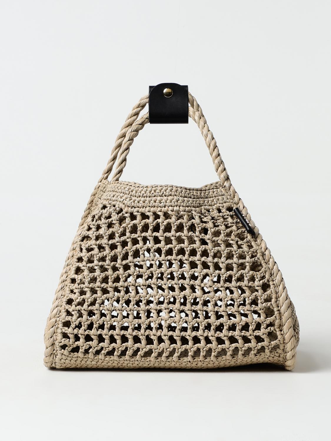 MAX MARA BORSA A MANO: Borsa Max Mara in rafia, Naturale - Img 1