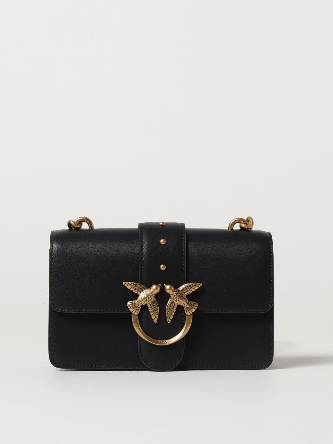 PINKO BORSA MINI: Borsa Love Mini Pinko in pelle, Nero - Img 1