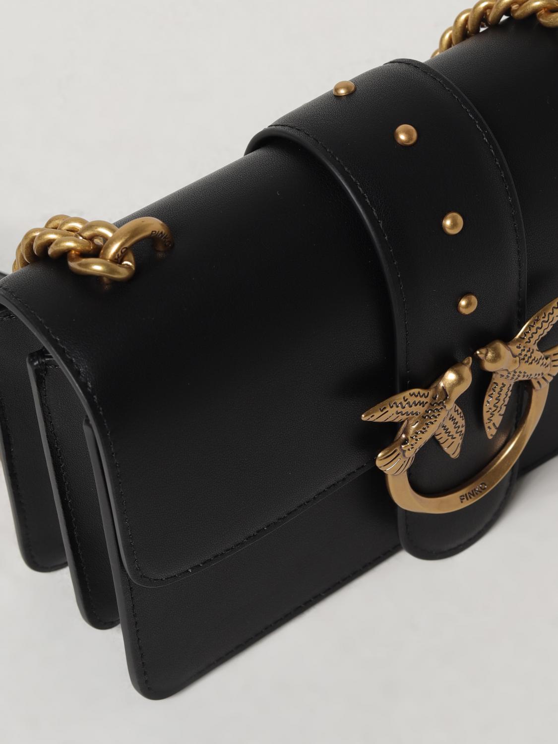PINKO BORSA MINI: Borsa Love Mini Pinko in pelle, Nero - Img 3
