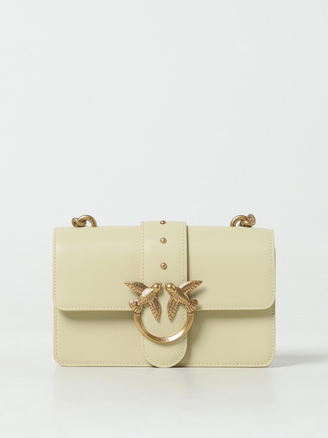 PINKO BORSA MINI: Borsa Love Mini Pinko in pelle, Giallo - Img 1