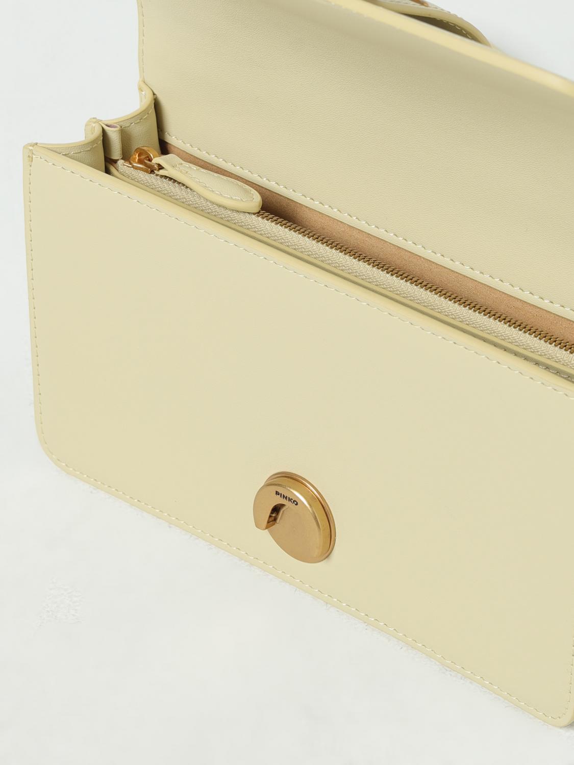 PINKO BORSA MINI: Borsa Love Mini Pinko in pelle, Giallo - Img 3