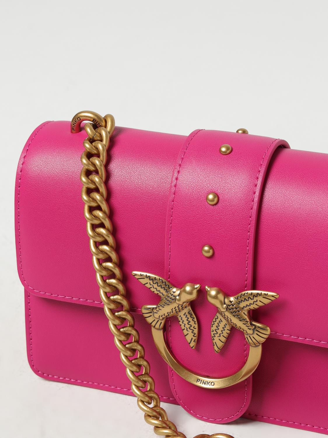 PINKO BORSA MINI: Borsa Love Mini Pinko in pelle, Fuxia - Img 3