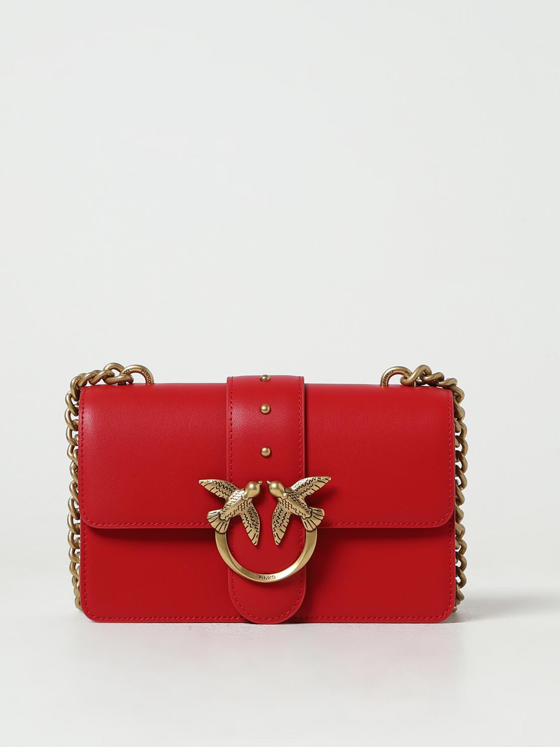 PINKO BORSA MINI: Borsa Love Mini Pinko in pelle, Rosso - Img 1