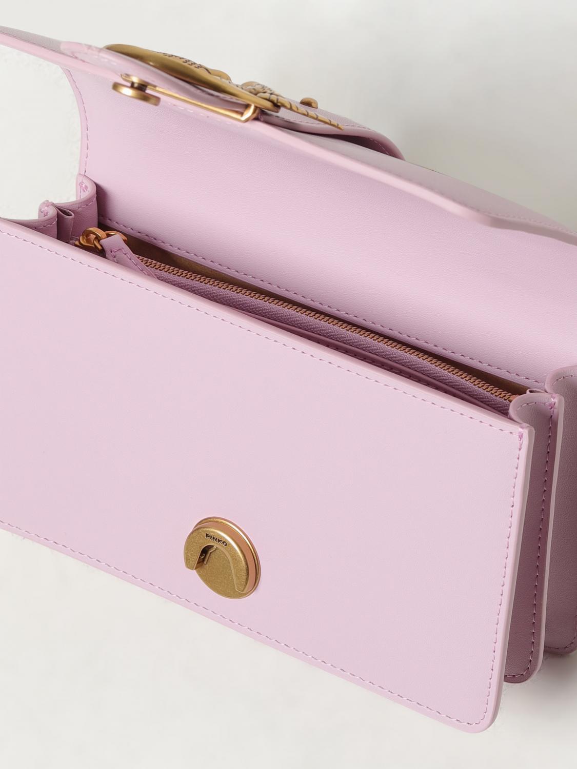 PINKO BORSA MINI: Borsa Love Mini Pinko in pelle, Lilla - Img 3
