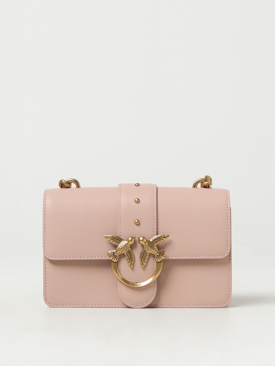PINKO BORSA MINI: Borsa Love Mini Pinko in pelle, Cipria - Img 1