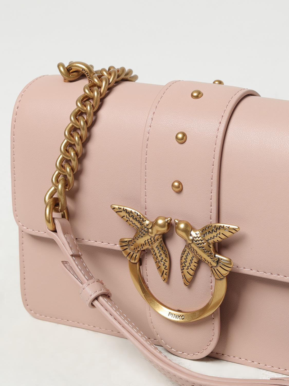 PINKO BORSA MINI: Borsa Love Mini Pinko in pelle, Cipria - Img 3
