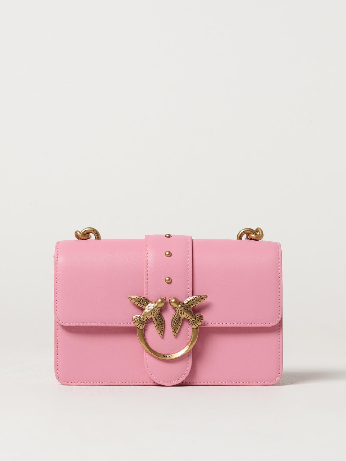 PINKO BORSA MINI: Borsa Love Mini Pinko in pelle, Confetto - Img 1