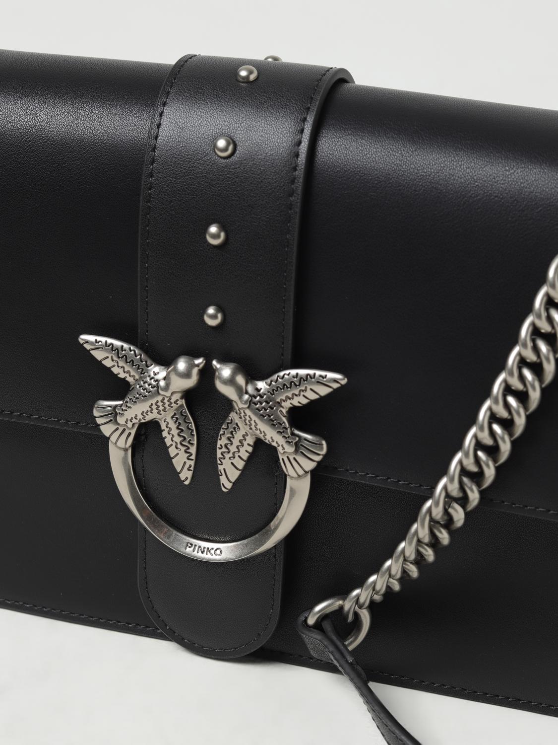 PINKO BORSA MINI: Borsa Love Mini Pinko in pelle, Nero 1 - Img 3
