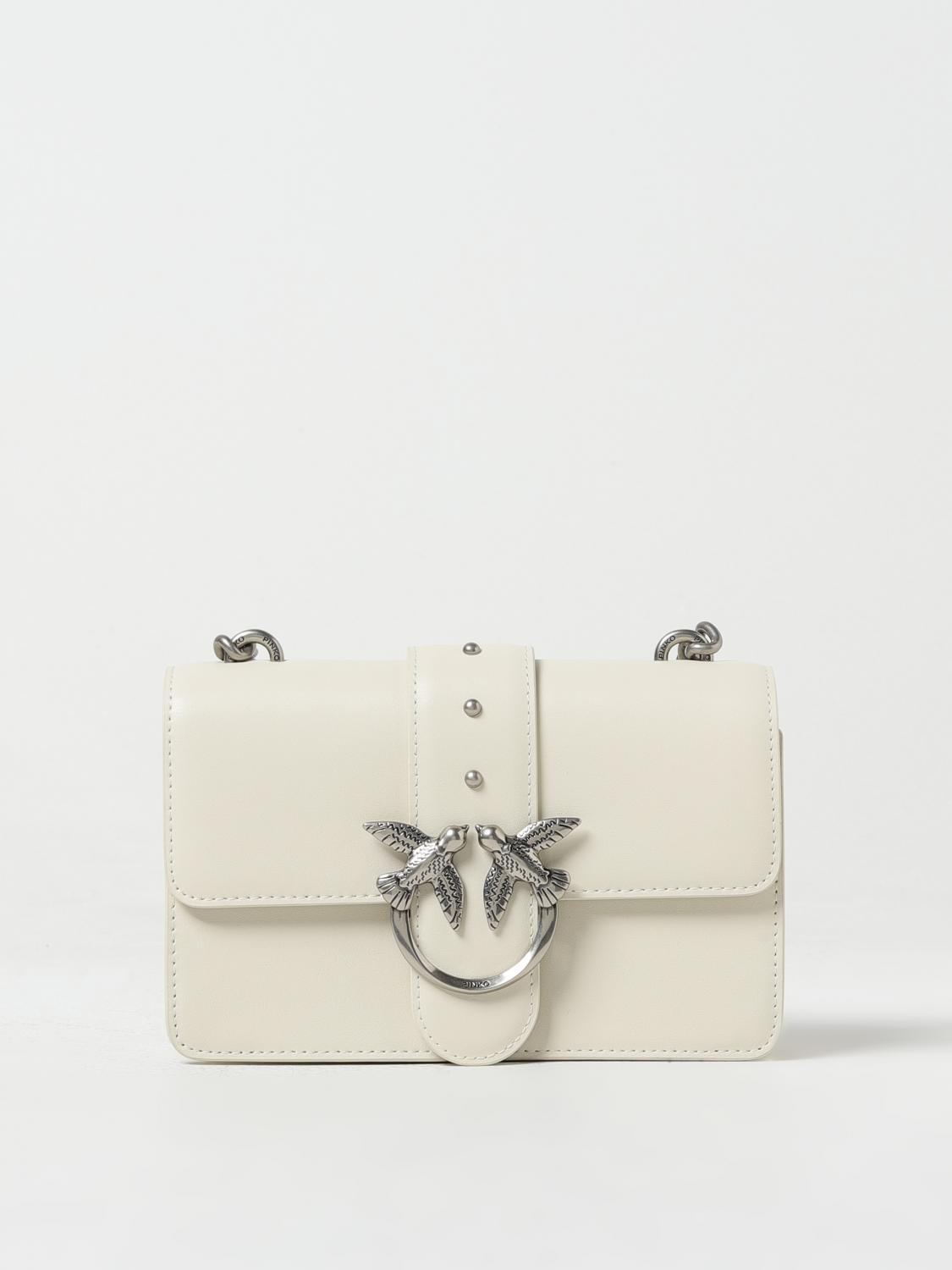 PINKO BORSA MINI: Borsa Love Mini Pinko in pelle, Bianco 1 - Img 1