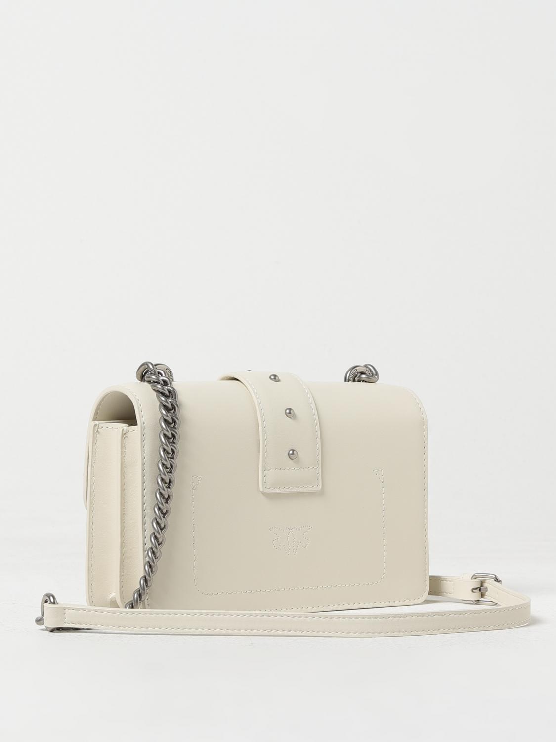 PINKO BORSA MINI: Borsa Love Mini Pinko in pelle, Bianco 1 - Img 2