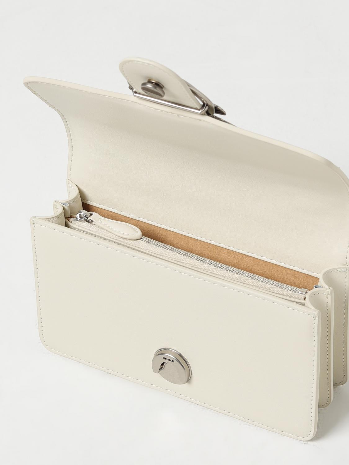 PINKO BORSA MINI: Borsa Love Mini Pinko in pelle, Bianco 1 - Img 3