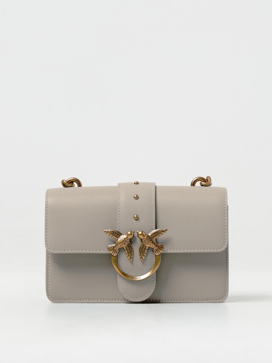 PINKO BORSA MINI: Borsa Love Mini Pinko in pelle, Noce - Img 1