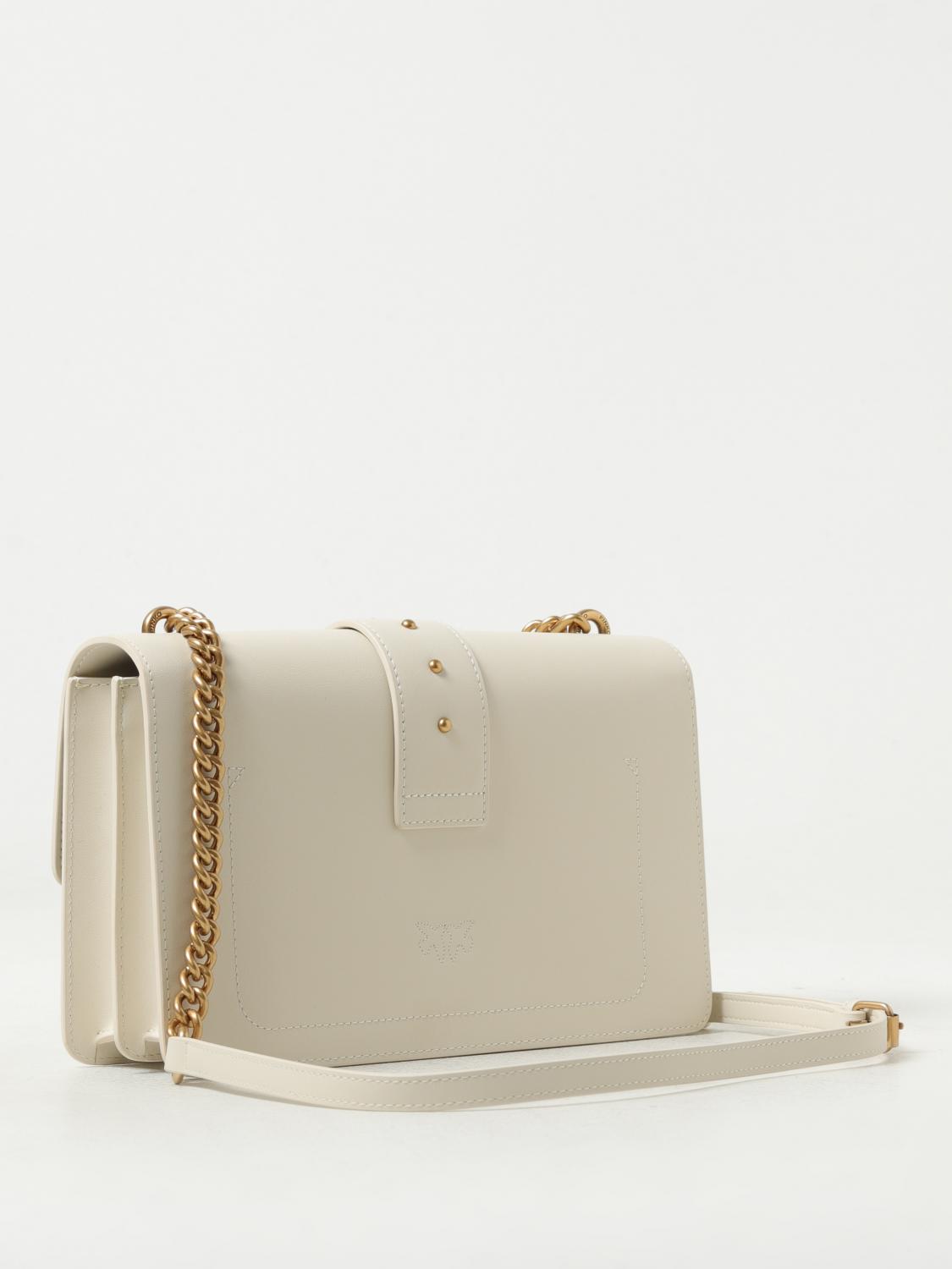 PINKO BORSA A SPALLA: Borsa Love One Classic Pinko in pelle, Bianco - Img 2