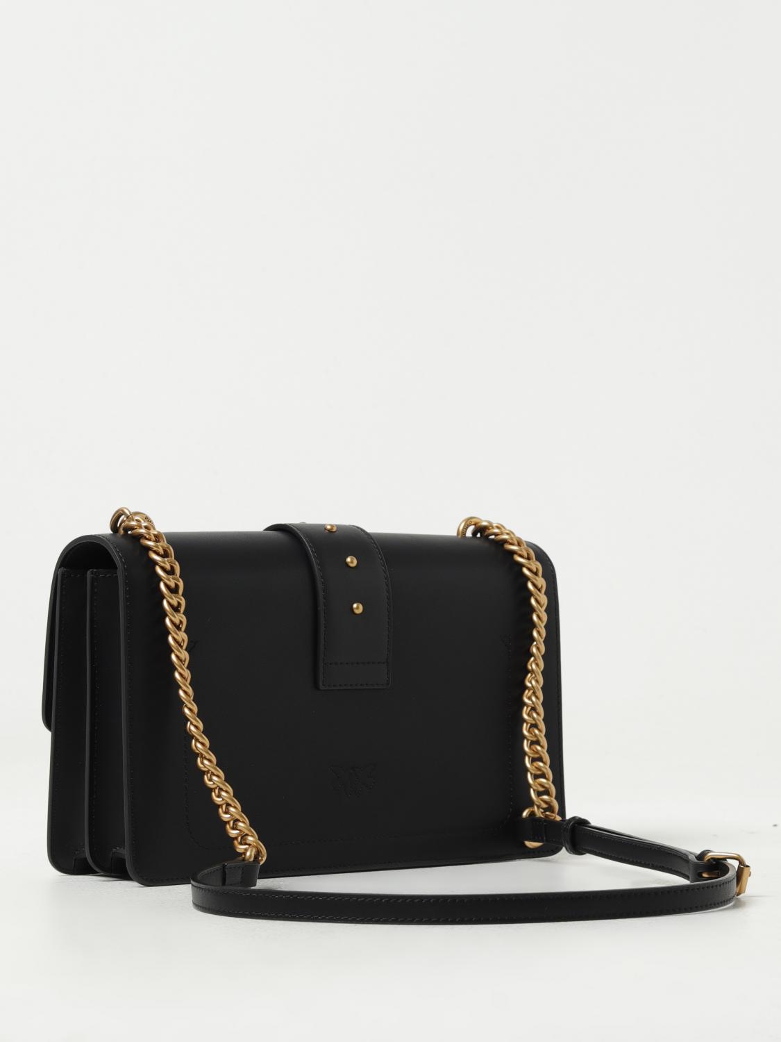 PINKO BORSA A SPALLA: Borsa Love One Classic Pinko in pelle, Nero - Img 2