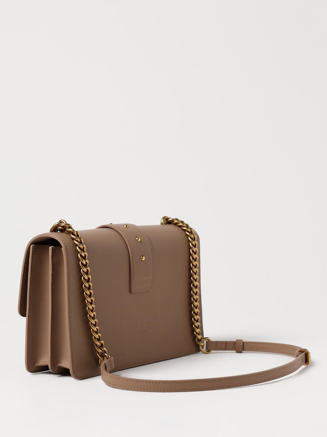 PINKO BORSA A SPALLA: Borsa Love One Classic Pinko in pelle, Sabbia - Img 2
