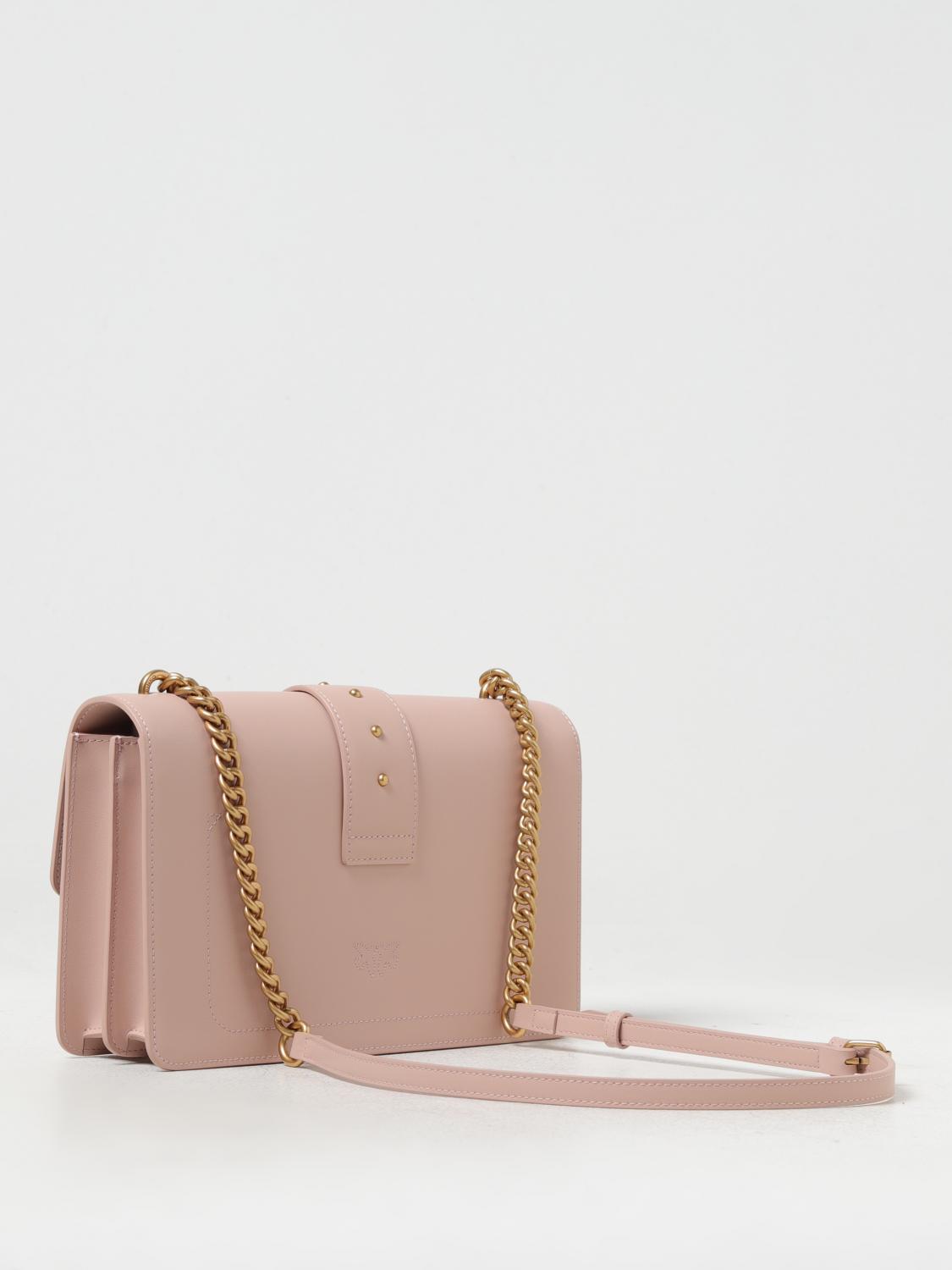 PINKO BORSA A SPALLA: Borsa Love One Classic Pinko in pelle, Cipria - Img 2