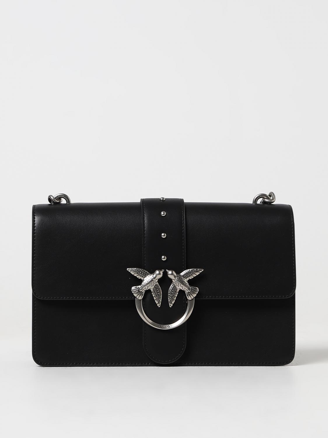 PINKO BORSA A SPALLA: Borsa Love One Classic Pinko in pelle, Nero 1 - Img 1