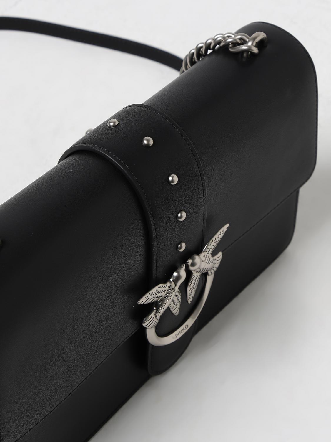 PINKO BORSA A SPALLA: Borsa Love One Classic Pinko in pelle, Nero 1 - Img 3