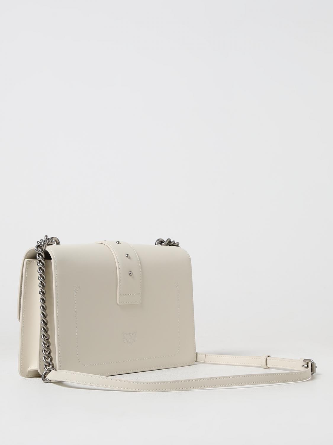 PINKO BORSA A SPALLA: Borsa Love One Classic Pinko in pelle, Bianco 1 - Img 2