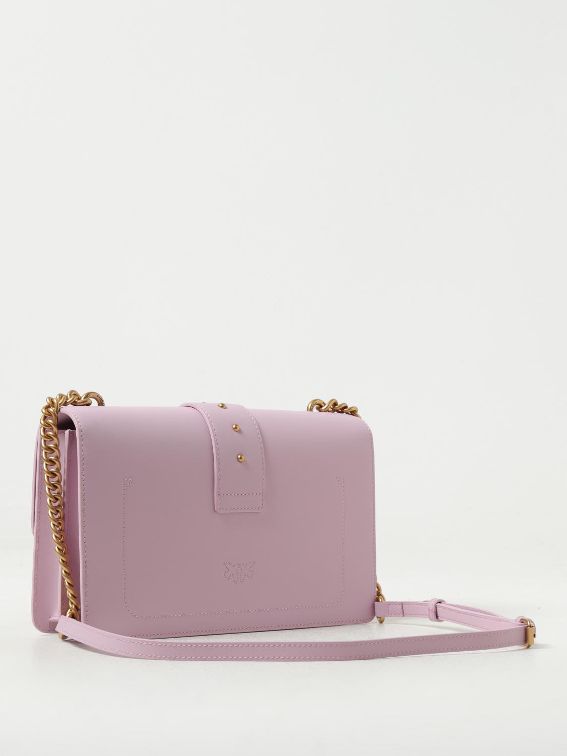 PINKO BORSA A SPALLA: Borsa Love One Classic Pinko in pelle, Orchidea - Img 2