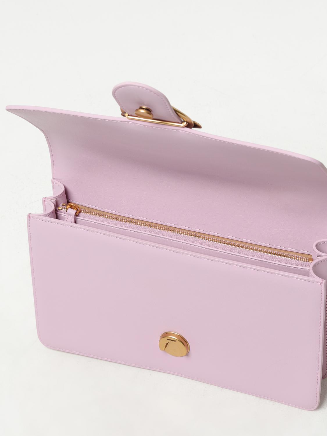 PINKO BORSA A SPALLA: Borsa Love One Classic Pinko in pelle, Orchidea - Img 3